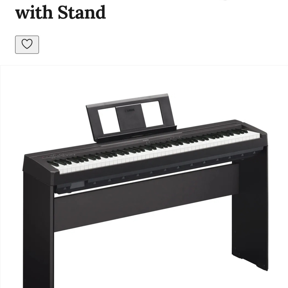 Yamaha Black Portable P45 Digital Piano With Stand